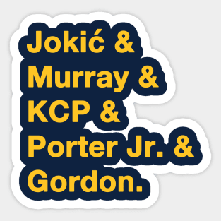 2022 - 2023 Denver Nuggets Yellow Sticker